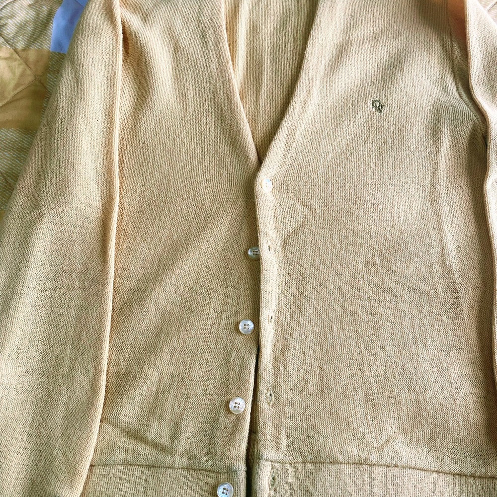 Vintage Christian Dior Yellow Medium Cardigan